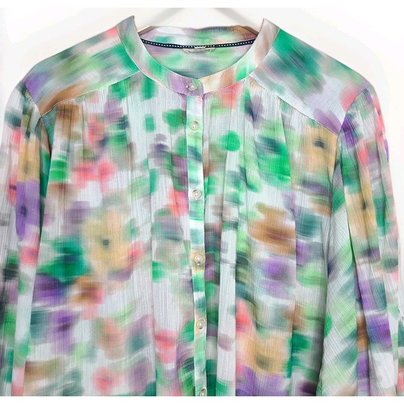 Pilcro The Sidney Batwing Blouse Top Womens XL Watercolor Relaxed Fit - Picture 3 of 8